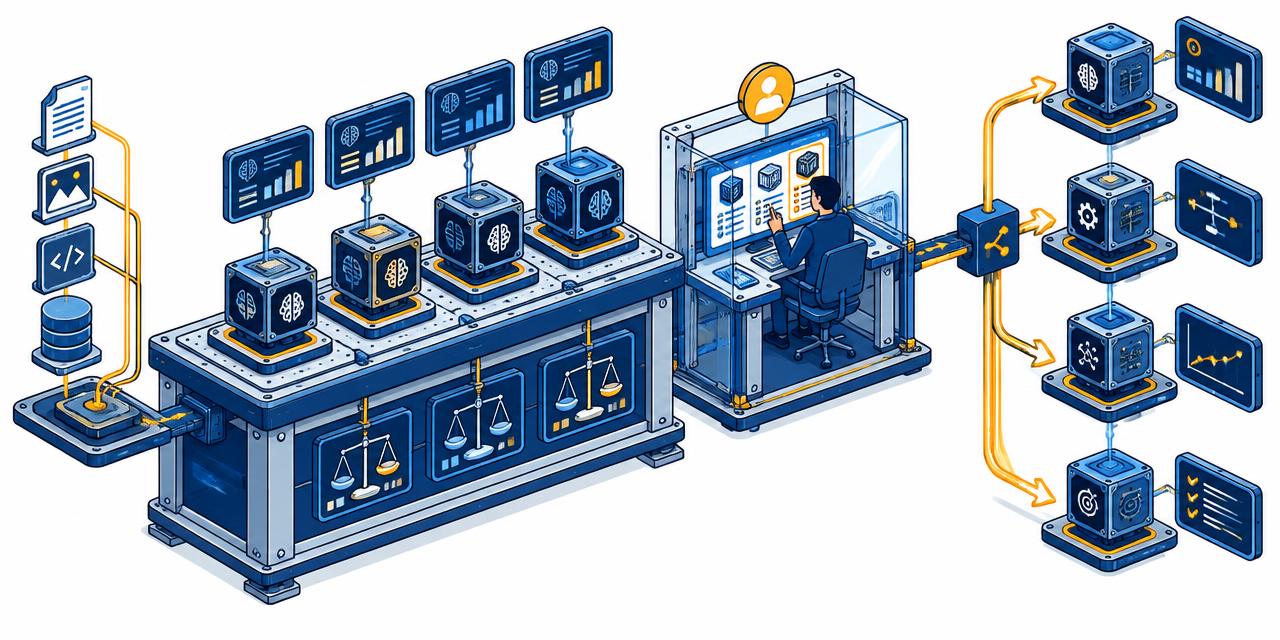 Agentic AI Evaluation — An option, not a predetermined direction isometric technical relationship