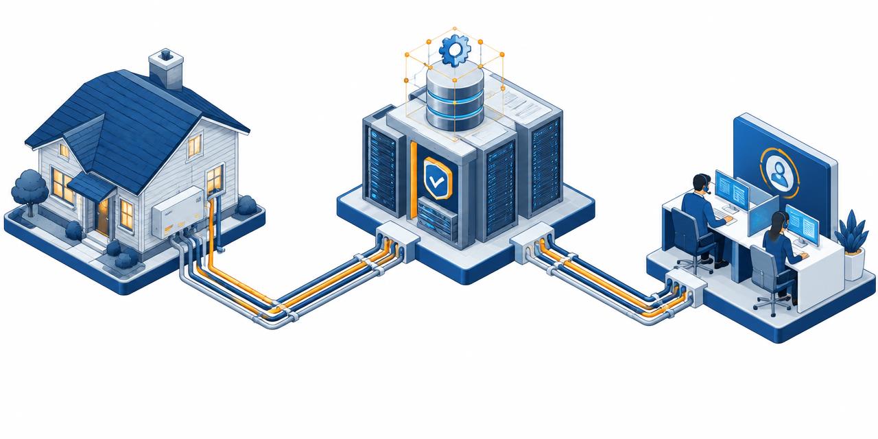 Vertical service card — Lifeline household access isometric technical relationship