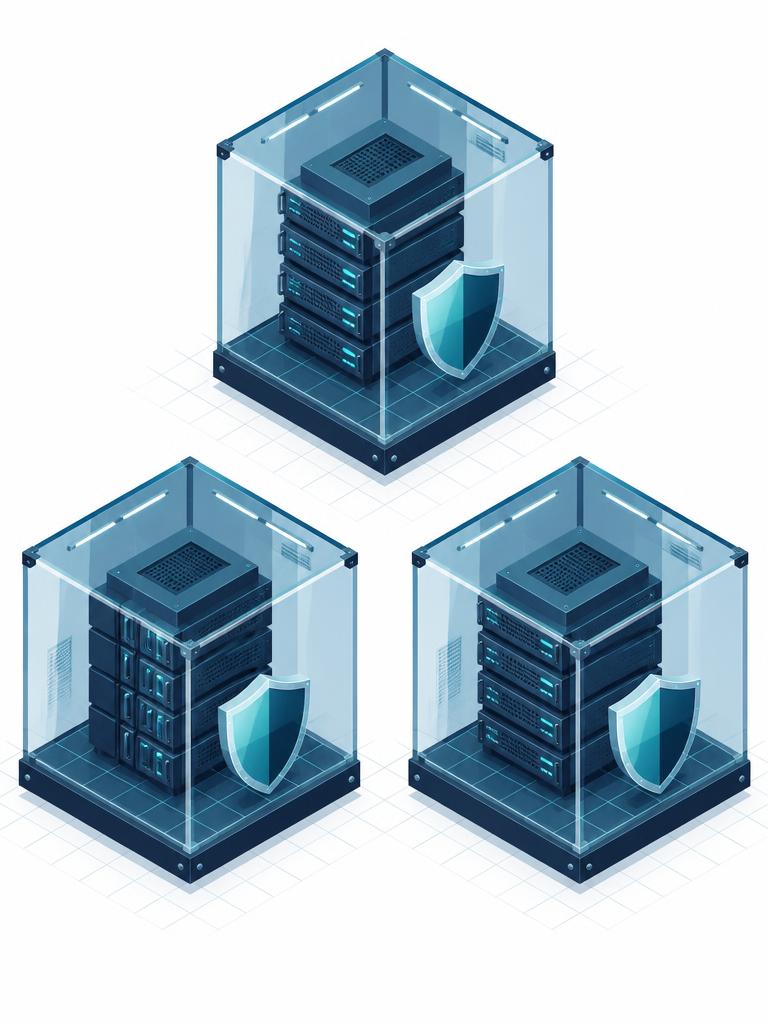 Isometric diagram of separate secure environments