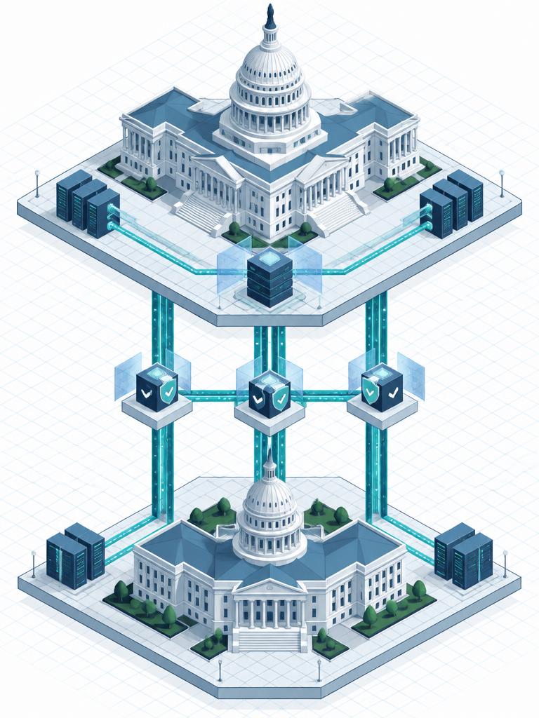 Isometric diagram of federal and state program tiers