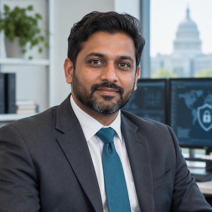 Fictional privacy officer persona portrait